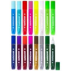 Гель с блестками ЮНЛАНДИЯ, для декора, поделок, DIY, творчества, оформления, 16 цветов ассорти по 10,5 мл, блистер, 662255 - фото 2