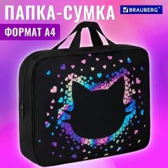 Папка на молнии с ручками BRAUBERG А4, 1 отделение, полиэстер, 80 мм, "Pretty face", 273307 - фото 9