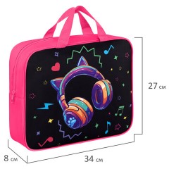 Папка на молнии с ручками BRAUBERG А4, 1 отделение, полиэстер, 80 мм, "Headphones", 273302 - фото 8