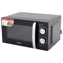 Микроволновая печь SONNEN MW2070BLCR-6MB, 20 л, 700 Вт, таймер, механическое управление, ручка, черная/хром, 454982 - фото 4