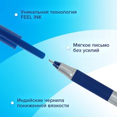 Ручки шариковые с грипом BRAUBERG "i-STICK POINT", НАБОР 10+2 ШТ., СИНИЕ, линия письма 0,35 мм, блистер,144025 - фото 12