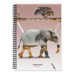 Тетрадь А4, 80 л., BRAUBERG, гребень, клетка, глянцевый лак, WILD, 404052 - фото 6