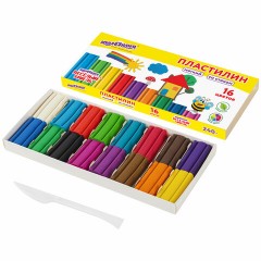 Пластилин мягкий ЮНЛАНДИЯ "ВЕСЕЛЫЙ ШМЕЛЬ", 16 цветов, 240 г, СО СТЕКОМ, 106673 Пластилин мягкий ЮНЛАНДИЯ "ВЕСЕЛЫЙ ШМЕЛЬ", 16 цветов, 240 г, СО СТЕКОМ, 106673 - фото 2