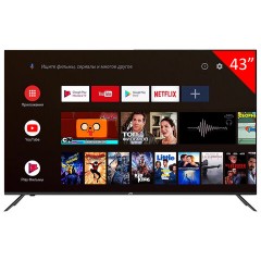 Телевизор JVC LT-43M697, 43" (109 см), 1920x1080, FullHD, 16:9, Android TV, Wi-Fi, безрамочный, черный