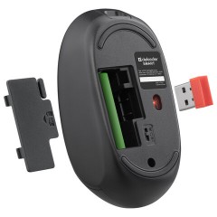 Мышь беспроводная DEFENDER Smart MM-396, 1600 dpi, 2 кнопки + 1 колесо-кнопка, оптическая, черная, 52396 - фото 4