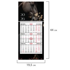 Календарь квартальный 2026 г., 1 блок, 1 гребень, бегунок, МИНИ, офсет, BRAUBERG, "Символ года", 116842 Календарь квартальный 2026 г., 1 блок, 1 гребень, бегунок, МИНИ, офсет, BRAUBERG, "Символ года", 116842 - фото 2