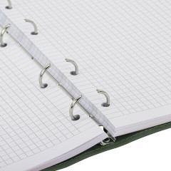 Тетрадь на кольцах А5, 180х220 мм, 120 л., под кожу, держатель для ручки, BRAUBERG, зеленый, 405238 - фото 7