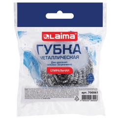 Губка (мочалка) металлическая спиральная 15 г, для посуды, гриля, плиты, LAIMA (ЛАЙМА), 700061 - фото 5