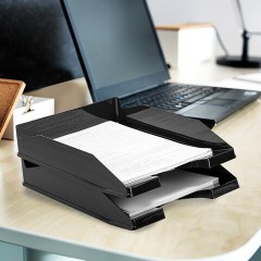 Лоток горизонтальный для бумаг КОМПЛЕКТ 2 шт., BRAUBERG "Modern", 346х254х61 мм, черный, 238024 Лоток горизонтальный для бумаг КОМПЛЕКТ 2 шт., BRAUBERG "Modern", 346х254х61 мм, черный, 238024 - фото 4