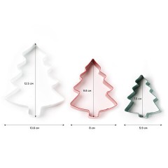 Набор вырубок для печенья новогодний 3 шт., "Елочки", нержавеющая сталь, рецепт, ЗОЛОТАЯ СКАЗКА, 592494 - фото 2