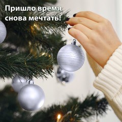 Шары ёлочные 6 шт., 8 см, "Basic Art", пластик, серебристые (глянец, матовый), ЗОЛОТАЯ СКАЗКА, 590884 Шары ёлочные 6 шт., 8 см, "Basic Art", пластик, серебристые (глянец, матовый), ЗОЛОТАЯ СКАЗКА, 590884 - фото 6