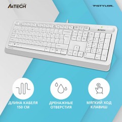 Клавиатура проводная A4TECH Fstyler FK10, USB, 104 кнопки, белая, 1147536 Клавиатура проводная A4TECH Fstyler FK10, USB, 104 кнопки, белая, 1147536 - фото 6