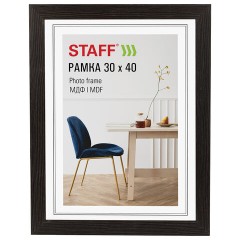Рамка 30х40 см, небьющаяся, багет 30 мм, МДФ, STAFF "Style", цвет венге, 391340