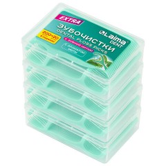 Зубочистки-флоссеры с зубной нитью "200 шт. (4х50 шт.) + 20 в подарок!", в боксе, ВКУС МЯТЫ, LAIMA DENT, 609407 - фото 2