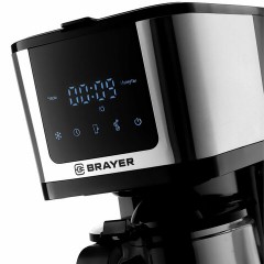 Кофеварка капельная BRAYER BR1125, 900 Вт, объем 1,25 л, LED-дисплей, термокружка в ПОДАРОК, черная - фото 6