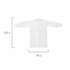 Халат одноразовый белый на липучках КОМПЛЕКТ 10 шт., XXL, 56-58 размер, 110 см, рукав на резинке, 30 г/м2, ОПТИТРЕЙД Халат одноразовый белый на липучках КОМПЛЕКТ 10 шт., XXL, 56-58 размер, 110 см, рукав на резинке, 30 г/м2, ОПТИТРЕЙД - фото 7