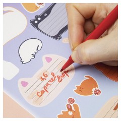 Наклейки "КОТОВАСИЯ" для маркировки школьных принадлежностей, НАБОР 4 листа, 64 наклейки, HATBER, 4Н5н - фото 7