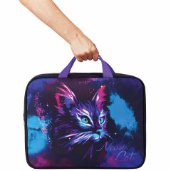 Папка на молнии с ручками BRAUBERG А4, 1 отделение, полиэстер, 80 мм, "Neon cat", 271482 - фото 6