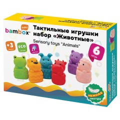 Тактильные игрушки, "Животные", сенсорные развивающие, ЭКО, 6 штук, BAMBOX BABY (БАМБОКС БЭБИ), 665903 - фото 2