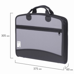 Папка-портфель пластиковая BRAUBERG А4+ (375х305х60 мм), 4 отделения, 2 кармана, серая, 228685 Папка-портфель пластиковая BRAUBERG А4+ (375х305х60 мм), 4 отделения, 2 кармана, серая, 228685 - фото 17