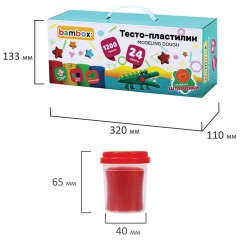 Тесто-пластилин для лепки СУПЕР ПЛАСТИЧНОЕ, 24 цвета, 1200 г, крышки-штампики, BAMBOX (БАМБОКС), 107249 - фото 6