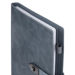 Ежедневник недатированный А5 152х220 мм BRAUBERG "Sirius", под кожу, застежка 160 л., серый, 116214 - фото 3