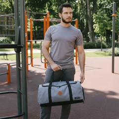 Сумка спортивная HEIKKI MOVE RENOWNED (ХЕЙКИ), отделение для обуви, серая, 28x51x26 см, 273910 - фото 13