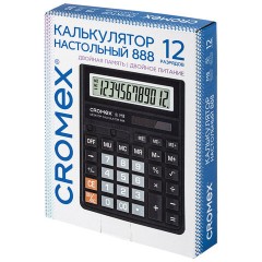 Калькулятор настольный CROMEX 888 (185x145 мм), 12 разрядов, ЧЕРНЫЙ, 271728 Калькулятор настольный CROMEX 888 (185x145 мм), 12 разрядов, ЧЕРНЫЙ, 271728 - фото 2