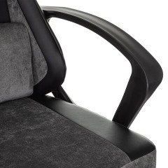 Кресло компьютерное BRABIX "Forcer GM-127", 2 подушки, экокожа/велюр, черное/серое, 533216 - фото 9