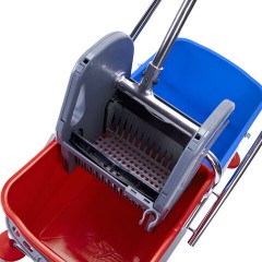 Тележка уборочная BRABIX, 2 съемных ведра 25 л, механический отжим, металлический каркас, 601499 - фото 8