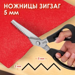 Ножницы портновские ФИГУРНЫЕ ЗИГЗАГ 240 мм, черные, пластиковые ручки, ОСТРОВ СОКРОВИЩ, 665600 Ножницы портновские ФИГУРНЫЕ ЗИГЗАГ 240 мм, черные, пластиковые ручки, ОСТРОВ СОКРОВИЩ, 665600 - фото 16