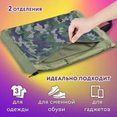 Мешок для обуви ЮНЛАНДИЯ, с ручками, боковой карман на молнии, 46х36 см, "Camo Mode", 271613 Мешок для обуви ЮНЛАНДИЯ, с ручками, боковой карман на молнии, 46х36 см, "Camo Mode", 271613 - фото 10