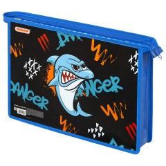 Папка для тетрадей ПИФАГОР А4, 1 отделение, картон/пластик, на молнии, "Angry shark", 272129 Папка для тетрадей ПИФАГОР А4, 1 отделение, картон/пластик, на молнии, "Angry shark", 272129 - фото 3