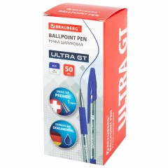 Ручка шариковая с грипом BRAUBERG "ULTRA GT", СИНЯЯ, корпус прозрачный, линия 0,5 мм, 144051 - фото 9