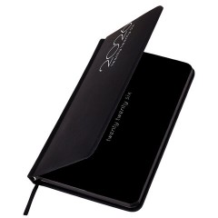 Еженедельник датированный 2026 МАЛЫЙ ФОРМАТ 95х155 мм, А6, BRAUBERG "Vista", под кожу, "Black coal", 117205 - фото 3