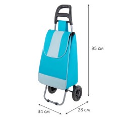 Сумка-тележка хозяйственная 95x34x28 см, объем 34 л, до 30 кг, Оксфорд 600D, голубая, BOOMHOUSE (БУМХАУС), 701406 - фото 9