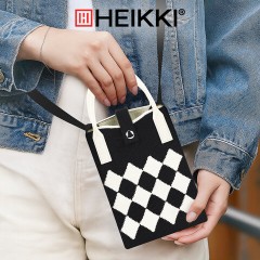 Сумочка-органайзер повседневная HEIKKI KNIT (ХЕЙКИ) кросс боди, вязаная, 17х12х5 см, "Клетка", 273793 - фото 8