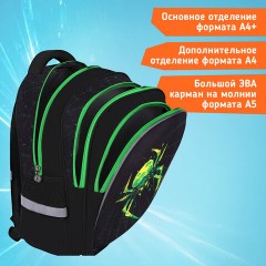 Рюкзак SNOOBAG (СНУБЭГ) MIND с пеналом в комплекте, 2 отделения, "Неоновый паук", 40х28х18 см, 274444 - фото 10