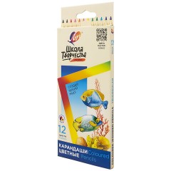 Карандаши цветные ЛУЧ "Школа Творчества", 12 цветов, трёхгранные, натуральное дерево, 30С 1806-08 - фото 2