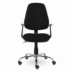 Кресло BRABIX "Comfort MG-322", хром, регулируемая эргономичная спинка, ткань, черное, 532558 - фото 5
