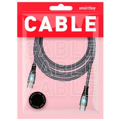 Кабель Type-C - Type-C, 1 м, 3 А, SMARTBUY, для быстрой зарядки и передачи данных, черный, FCTRANSP-BLACK - фото 3