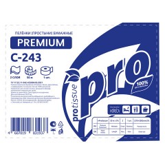 Простыни бумажные рулонные с перфорацией 50 м PROtissue PREMIUM, 2-слойные, 135 листов 37х50 см, С243 - фото 6
