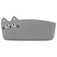 Пенал ЮНЛАНДИЯ ЮНИОР, 1 отделение, искусственная кожа, "Gray kitty", 20х9х7 см, 273819 - фото 2