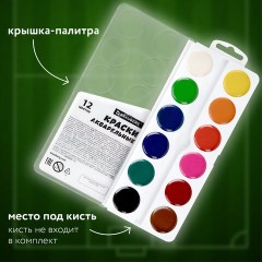Краски акварельные BRAUBERG 12 цветов "Футбол", медовые, круглые кюветы, 192565 Краски акварельные BRAUBERG 12 цветов "Футбол", медовые, круглые кюветы, 192565 - фото 7