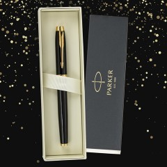 Ручка перьевая PARKER "IM Core Black Lacquer GT", ежедневник А5 черный, пакет, 880900 - фото 13
