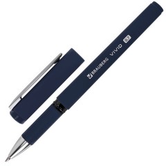 Ручки шариковые с грипом BRAUBERG "VIVID", НАБОР 3 ШТУКИ, СИНИЕ, SOFT TOUCH покрытие, узел 0,7 мм, линия письма 0,35 мм, 144401 - фото 5