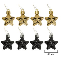 Шары новогодние ёлочные "Black&Gold", НАБОР 130 предметов, черный/золото, пластик, ЗОЛОТАЯ СКАЗКА, 592183 - фото 20