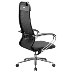 Кресло офисное МЕТТА "К-27" хром, ткань, сиденье и спинка мягкие, серое - фото 10