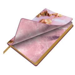 Ежедневник датированный 2027, А5, 138x213 мм, BRAUBERG "Vista", под кожу, гибкий, "Pink marble", 117983 - фото 3