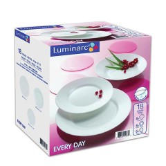 Набор посуды столовый, 18 предметов, белое стекло, Everyday, LUMINARC, Q9318 Набор посуды столовый, 18 предметов, белое стекло, Everyday, LUMINARC, Q9318 - фото 2